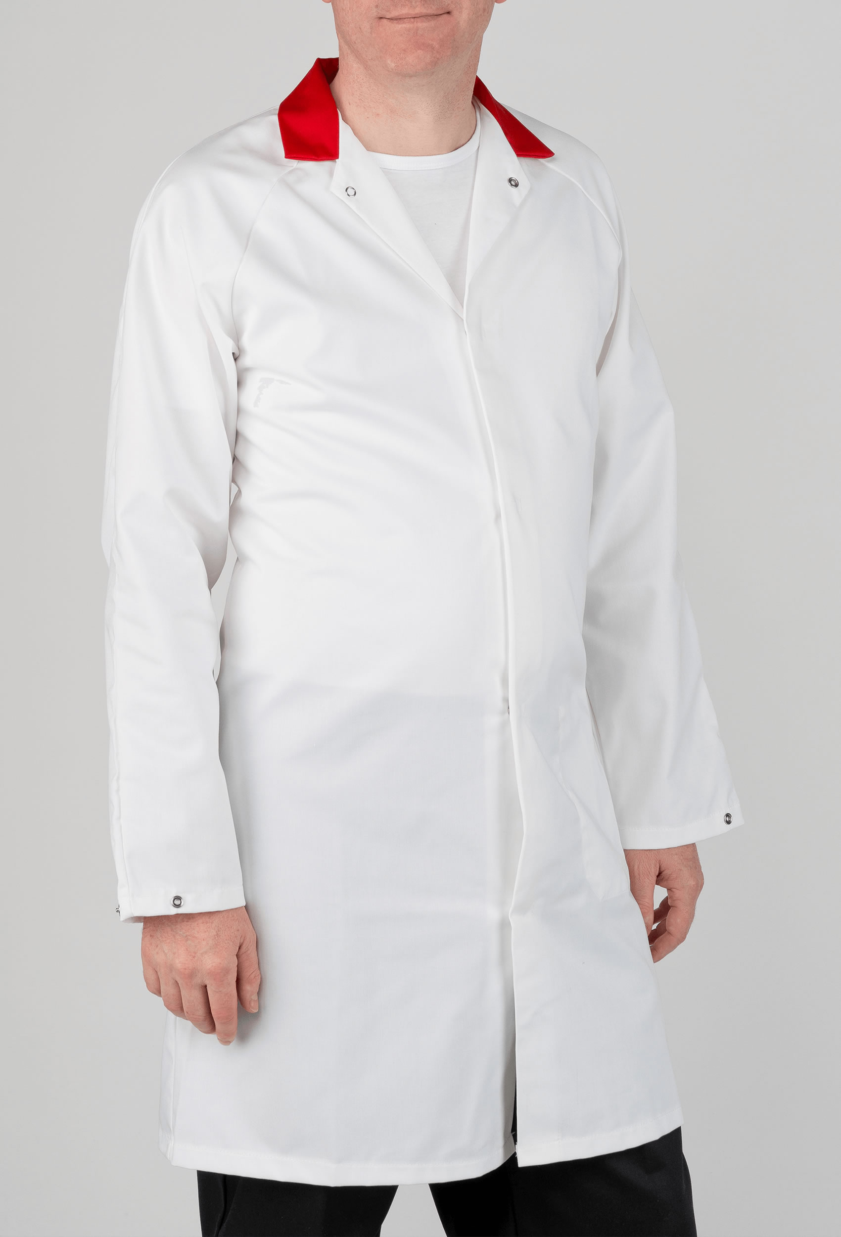 Food Manufacturing Coat Red Collar Workwear Coat Rental CLEAN